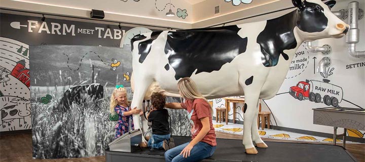 The creamery's experiential room teaches the farm to table story